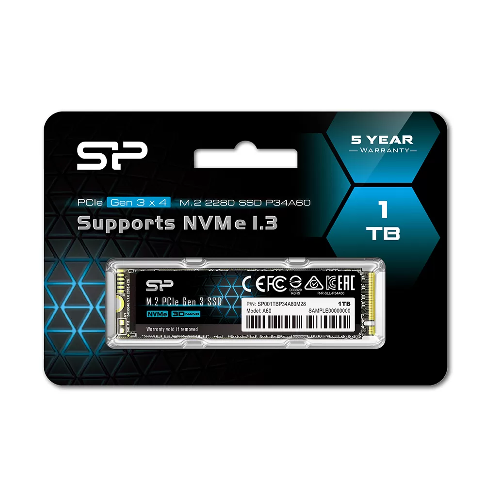 SILICON POWER ACE A60 SSD PCIe GEN 3x4 NVMe 1.3 SLC 1TB M.2 HMB - DRAM Max 2200/1600 Mb/s - Image 2