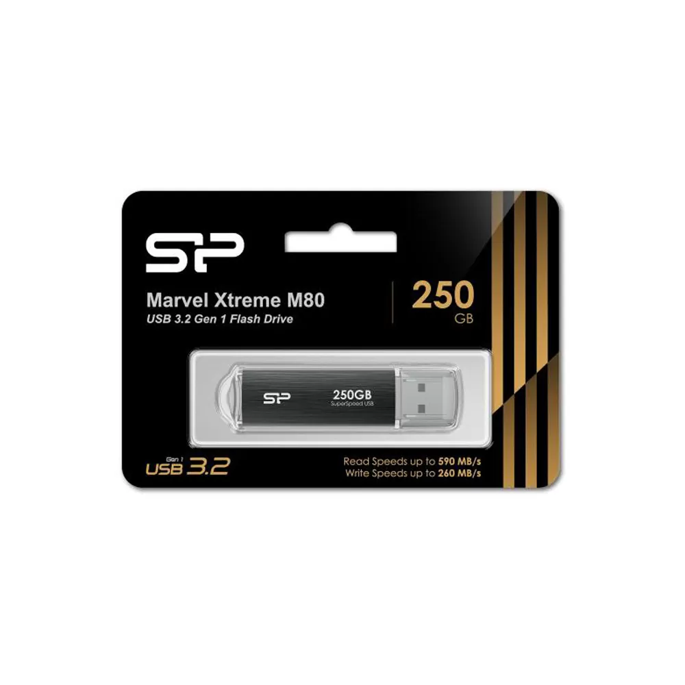 SILICON POWER USB FLASH DRIVE 250GB USB 3.2 MARVEL M80 SP250GBUF3M80V1G GRAY-R/W 1000/700 Mb/s - Image 2