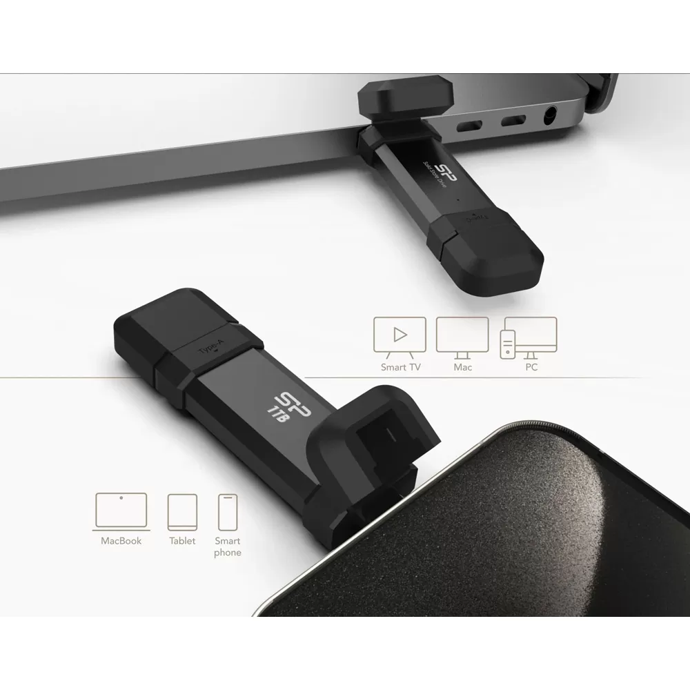 SILICON POWER USB - TYPE C FLASH DRIVE 1TB USB 3.2+OTG MARVEL XTREME DS72 SP001TBUC3S72VPK BLACK-R/W 1050/850 Mb/s - Image 3