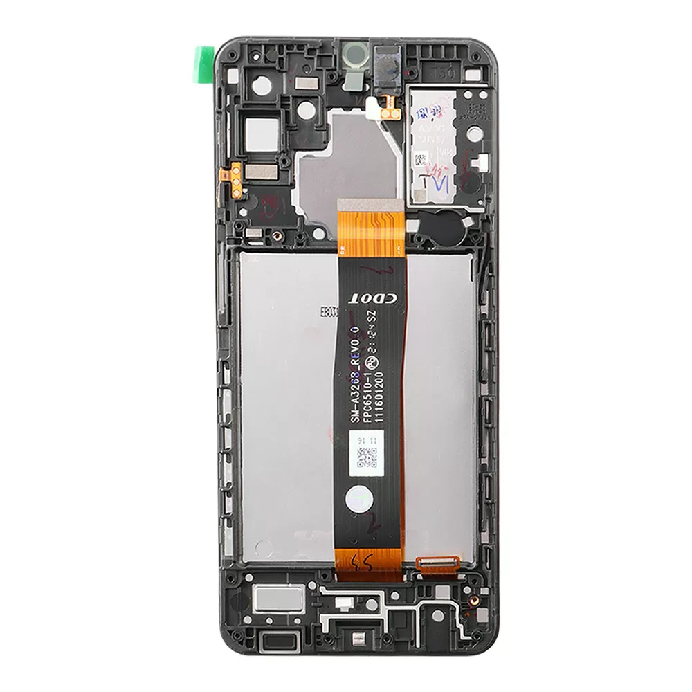 SAMSUNG A32 5G A326 ΟΘΟΝΗ AMOLED +TOUCH SCREEN + LENS + FRAME GH82-25122A BLACK ORIGINAL SERVICE PACK - Image 2