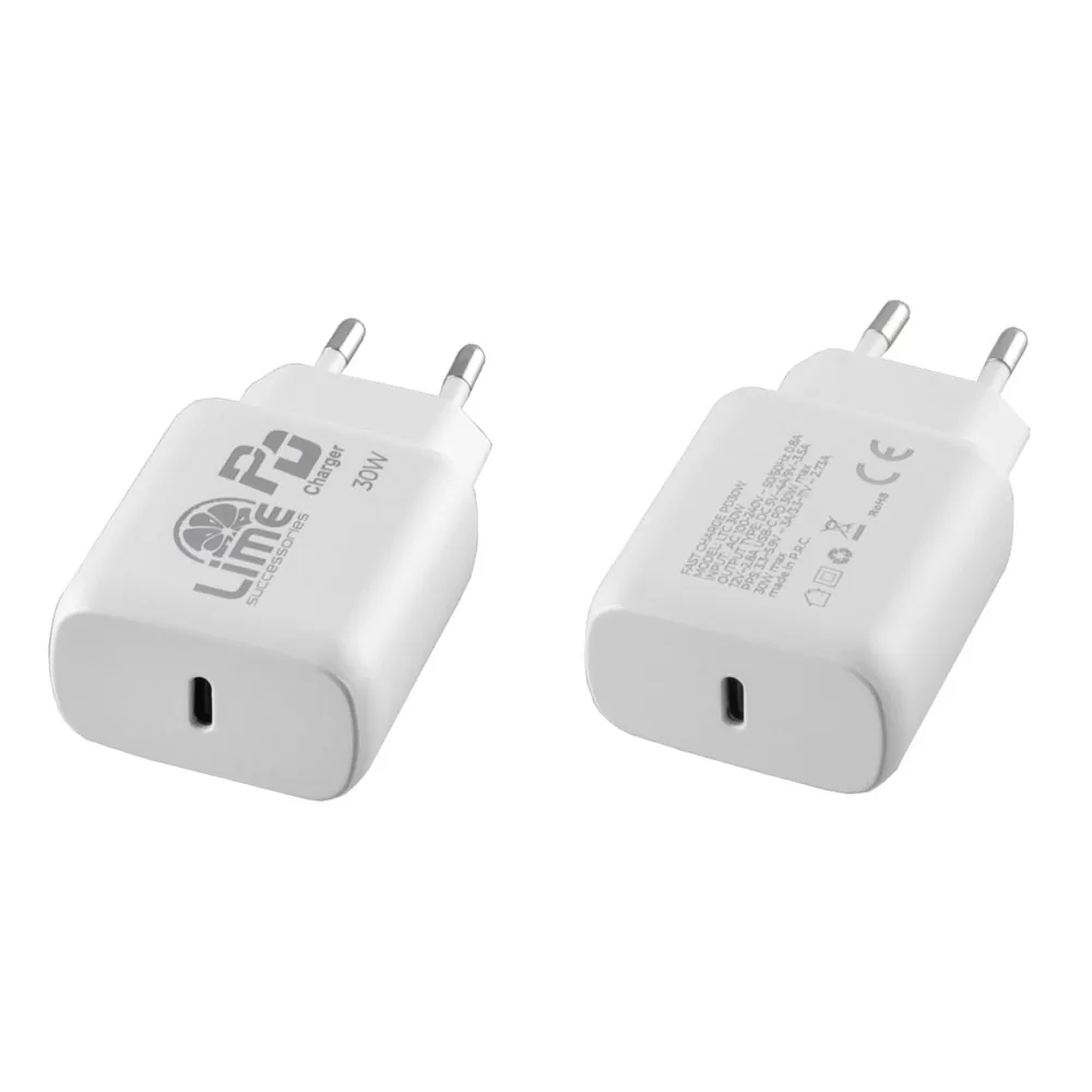 LIME TYPE C PD 3.0 SUPER FAST TRAVEL LTC30W 4.0A 30W+ ΦΟΡΤΙΣΗΣ-DATA LCC03 TYPE C TO TYPE C 40W WHITE - Image 6