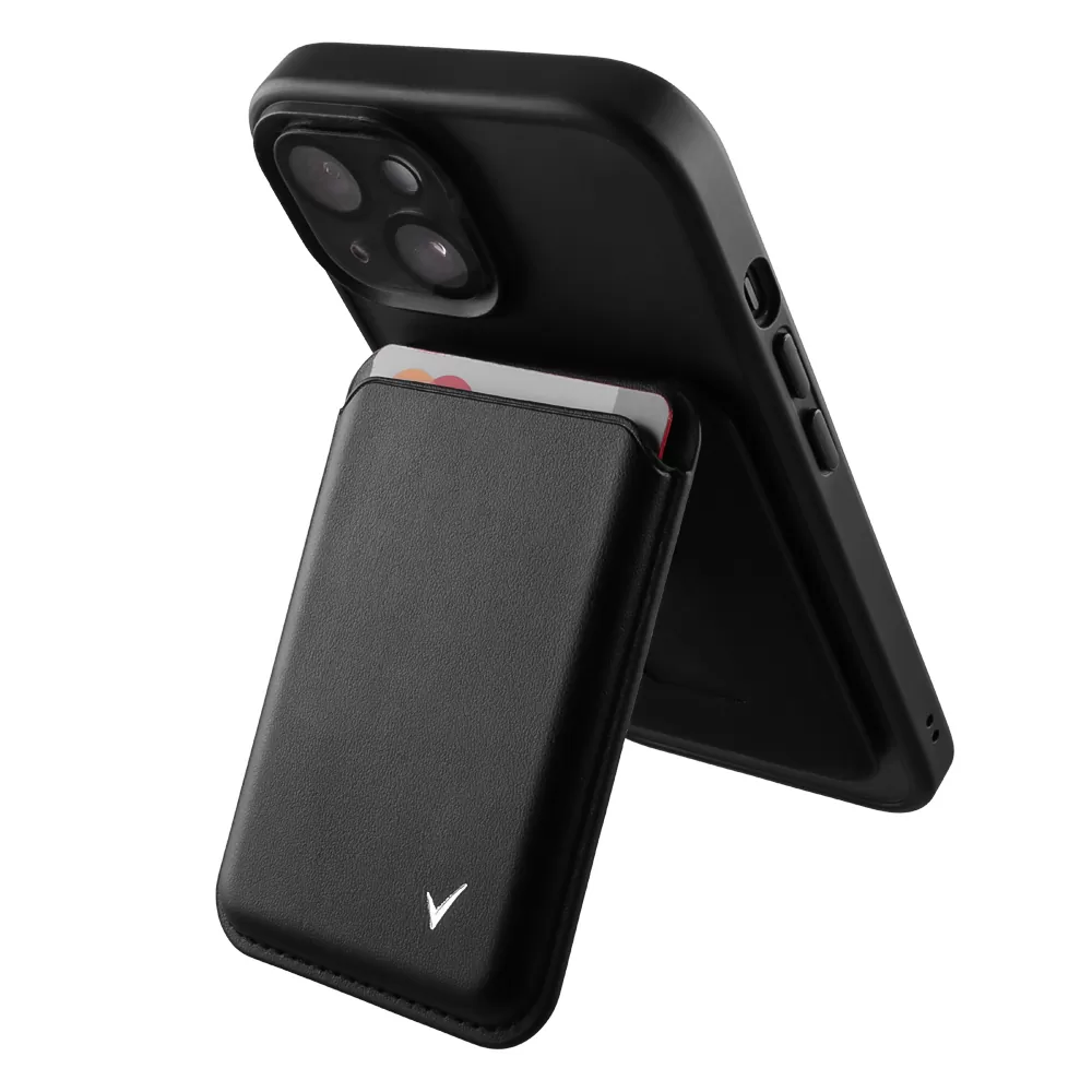 VOLTE-TEL ΘΗΚΗ ΚΑΡΤΩΝ MAGSAFE MAGNETIC ANTI-RF ME STAND LEATHER BLACΚ - Image 9