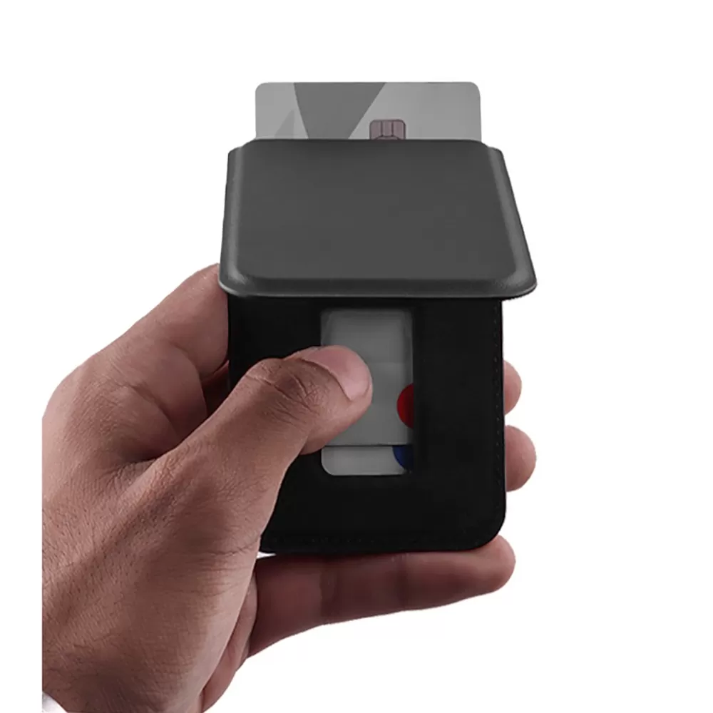 VOLTE-TEL ΘΗΚΗ ΚΑΡΤΩΝ MAGSAFE MAGNETIC ANTI-RF ME STAND LEATHER BLACΚ - Image 6