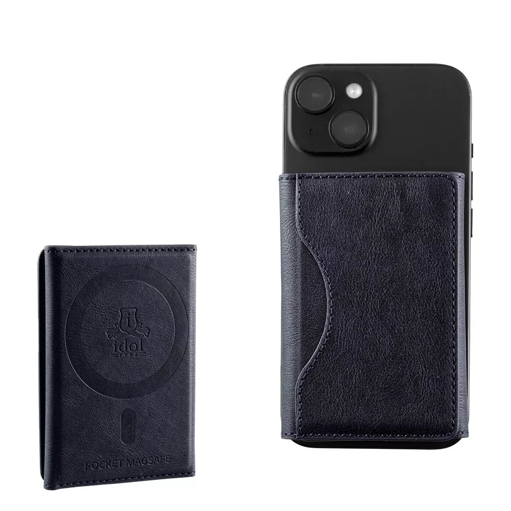 IDOL 1991 LEATHER POCKET MAGSAFE ANTI-RF CARD WALLET BLUE - Image 12