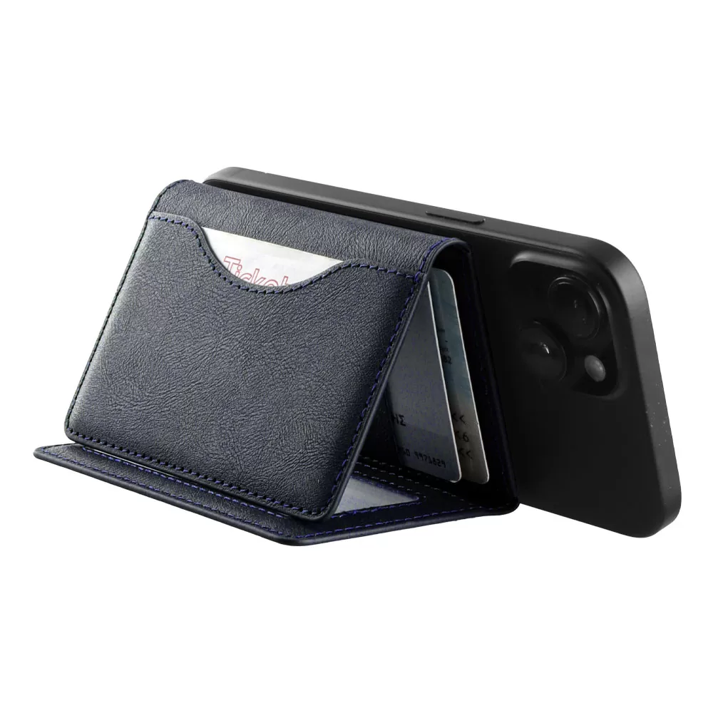 IDOL 1991 LEATHER POCKET MAGSAFE ANTI-RF CARD WALLET BLUE - Image 11