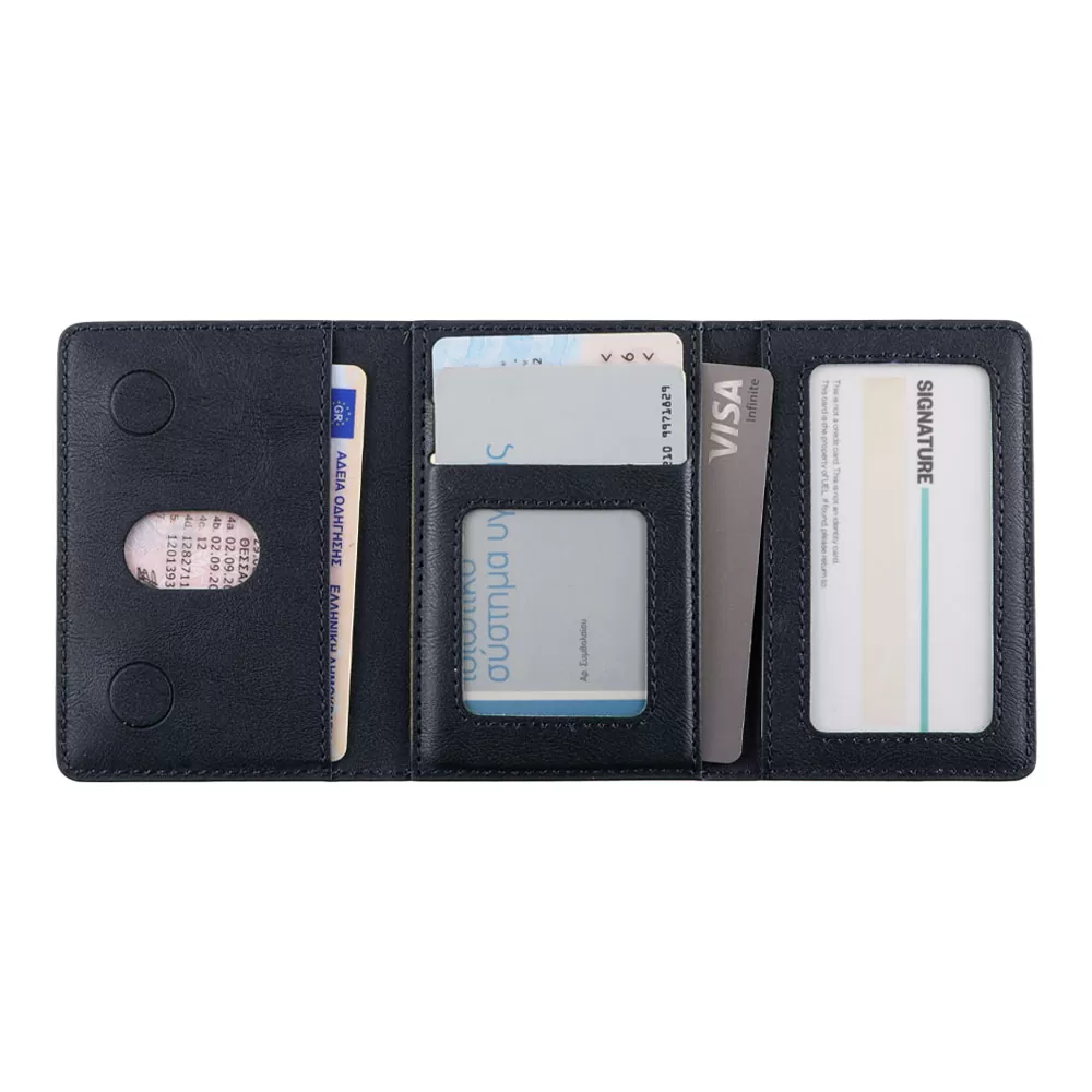 IDOL 1991 LEATHER POCKET MAGSAFE ANTI-RF CARD WALLET BLUE - Image 7