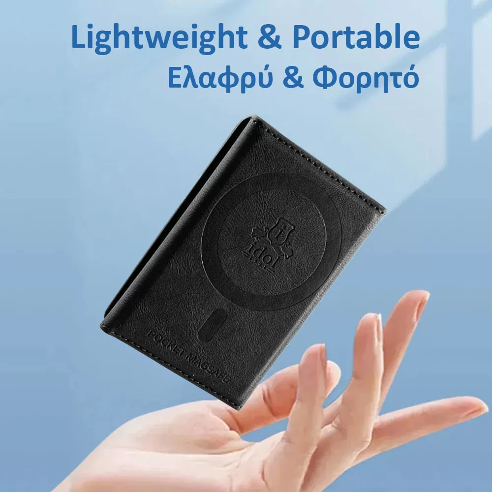 IDOL 1991 LEATHER POCKET MAGSAFE ANTI-RF CARD WALLET BLACK - Image 4