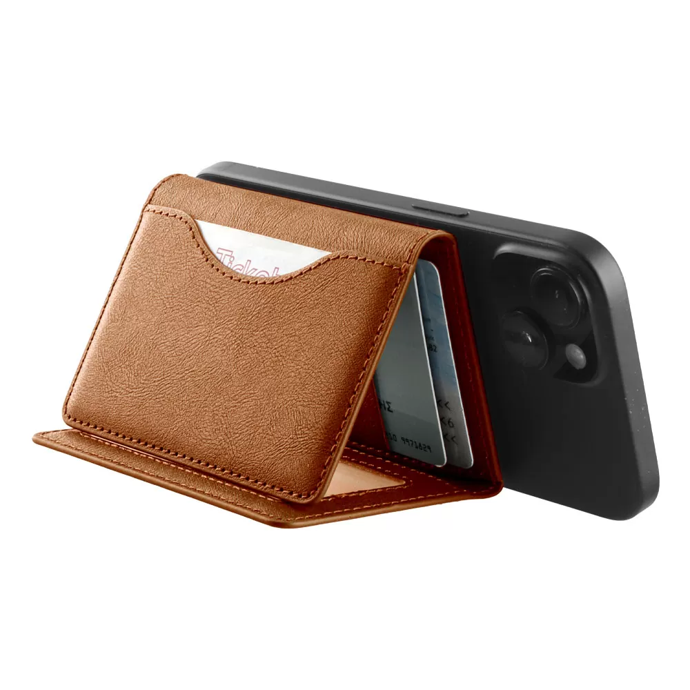 IDOL 1991 LEATHER POCKET MAGSAFE ANTI-RF CARD WALLET CAMEL - Image 11
