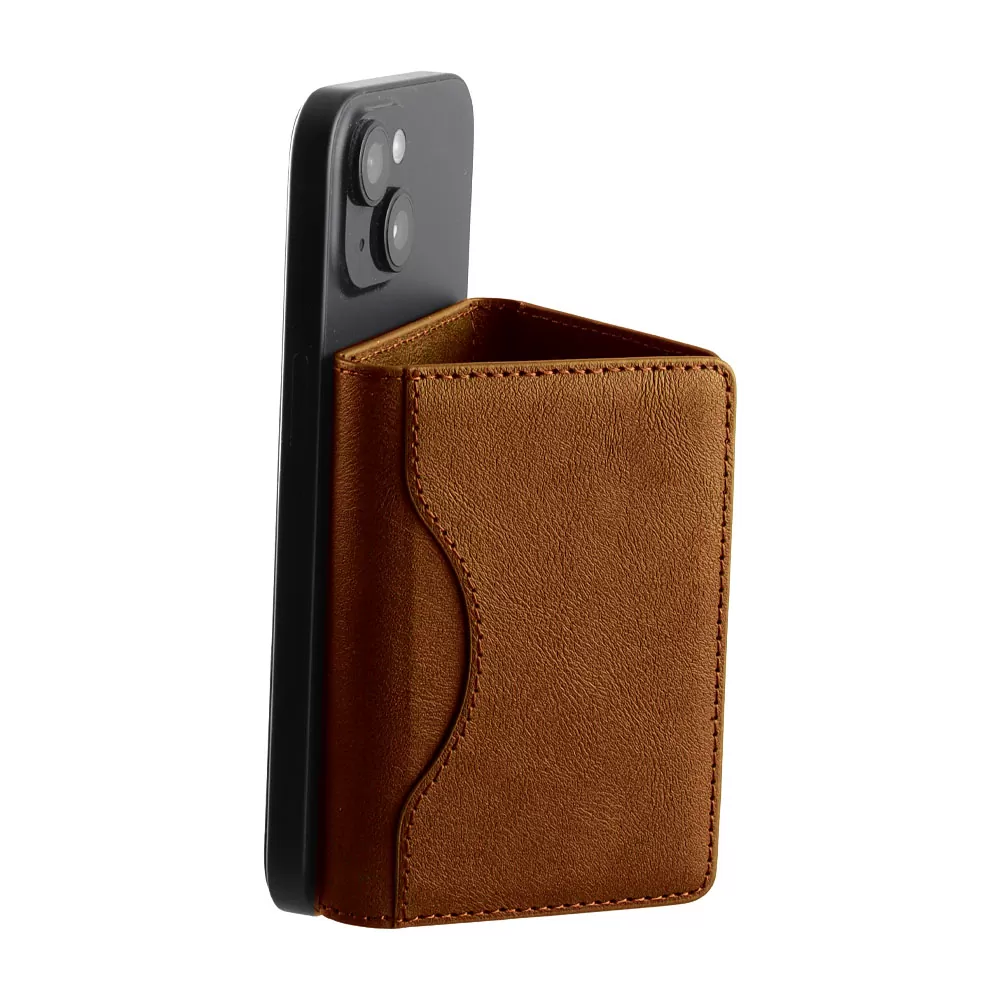 IDOL 1991 LEATHER POCKET MAGSAFE ANTI-RF CARD WALLET CAMEL - Image 10