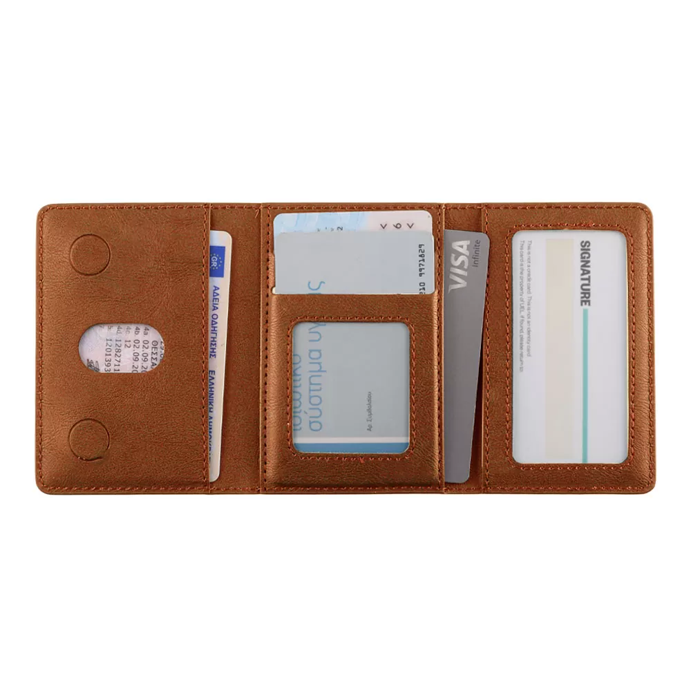 IDOL 1991 LEATHER POCKET MAGSAFE ANTI-RF CARD WALLET CAMEL - Image 8