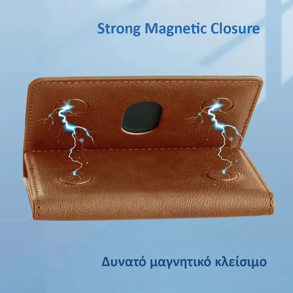 IDOL 1991 LEATHER POCKET MAGSAFE ANTI-RF CARD WALLET CAMEL - Image 6