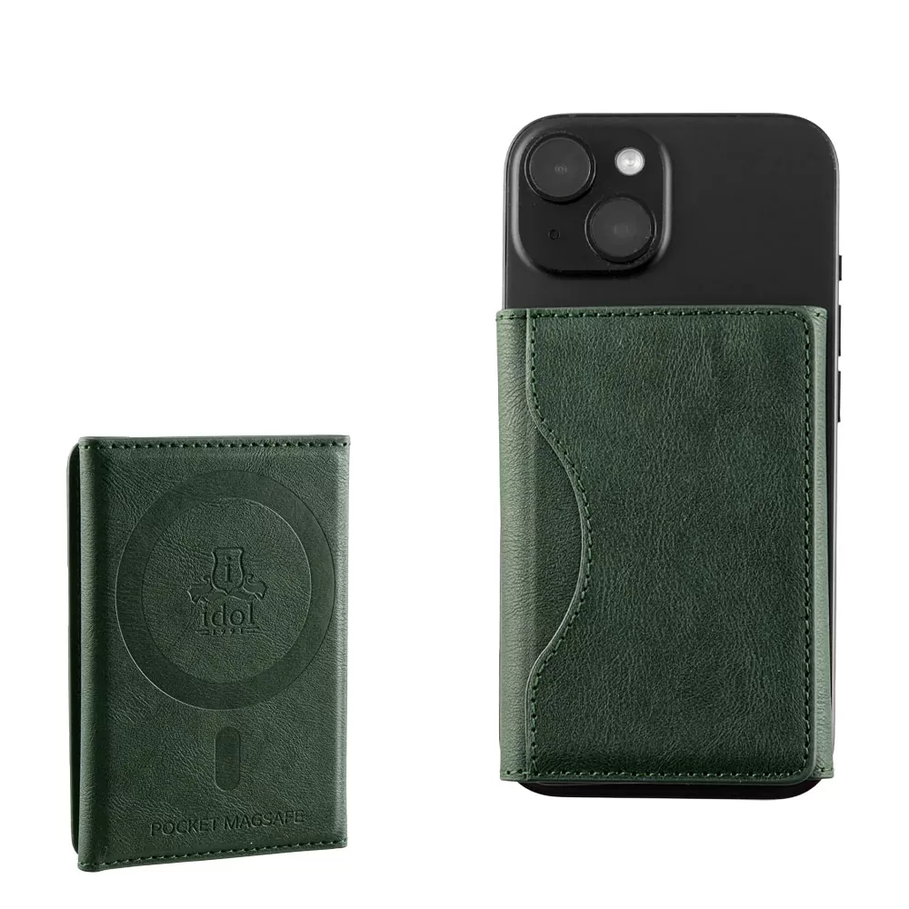 IDOL 1991 LEATHER POCKET MAGSAFE ANTI-RF CARD WALLET GREEN - Image 12