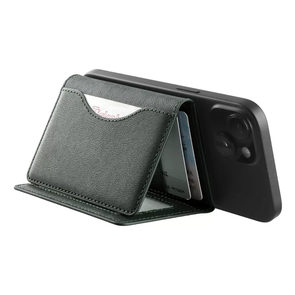 IDOL 1991 LEATHER POCKET MAGSAFE ANTI-RF CARD WALLET GREEN - Image 11