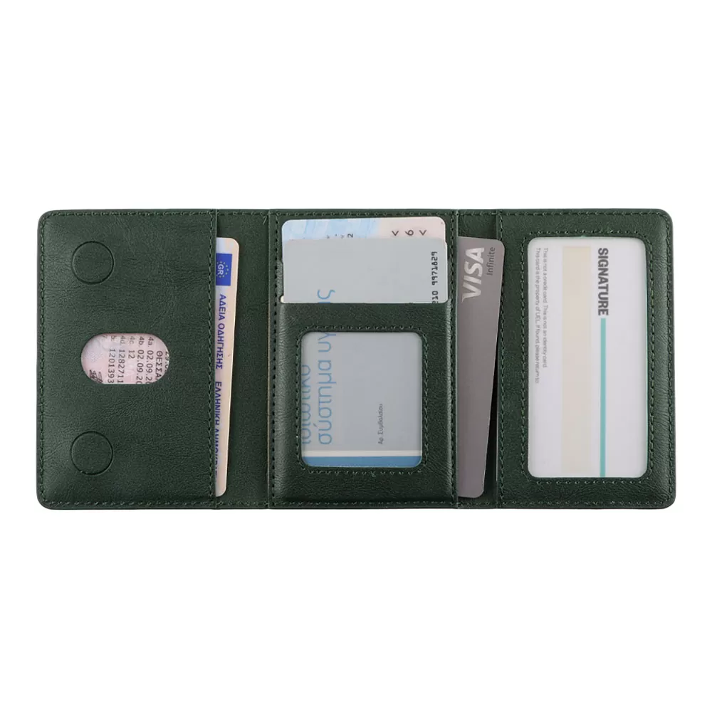 IDOL 1991 LEATHER POCKET MAGSAFE ANTI-RF CARD WALLET GREEN - Image 7