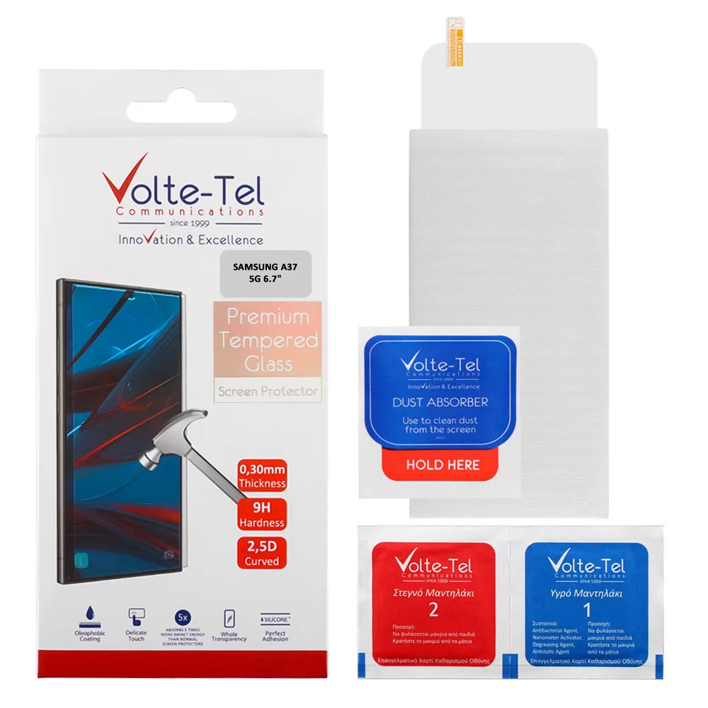 VOLTE-TEL TEMPERED GLASS SAMSUNG A37 5G 6.7in 9H 0.30mm 2.5D FULL GLUE