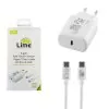 LIME TYPE C PD 3.0 SUPER FAST TRAVEL LTC30W 4.0A 30W+ ΦΟΡΤΙΣΗΣ-DATA LCC03 TYPE C TO TYPE C 40W WHITE