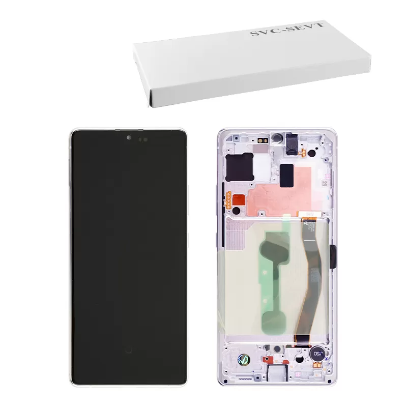 SAMSUNG S10 LITE G770 ΟΘΟΝΗ AMOLED PLUS + TOUCH SCREEN + LENS + FRAME GH82-21672B WHITE ORIGINAL SERVICE PACK