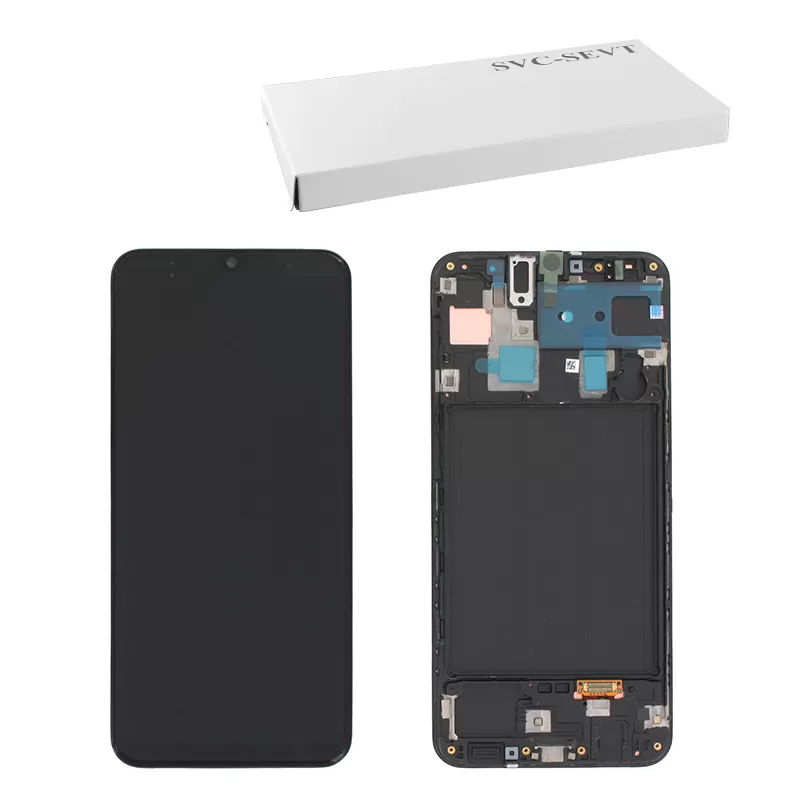 SAMSUNG A30 A305 ΟΘΟΝΗ AMOLED +TOUCH SCREEN + LENS GH82-19202A BLACK ORIGINAL SERVICE PACK