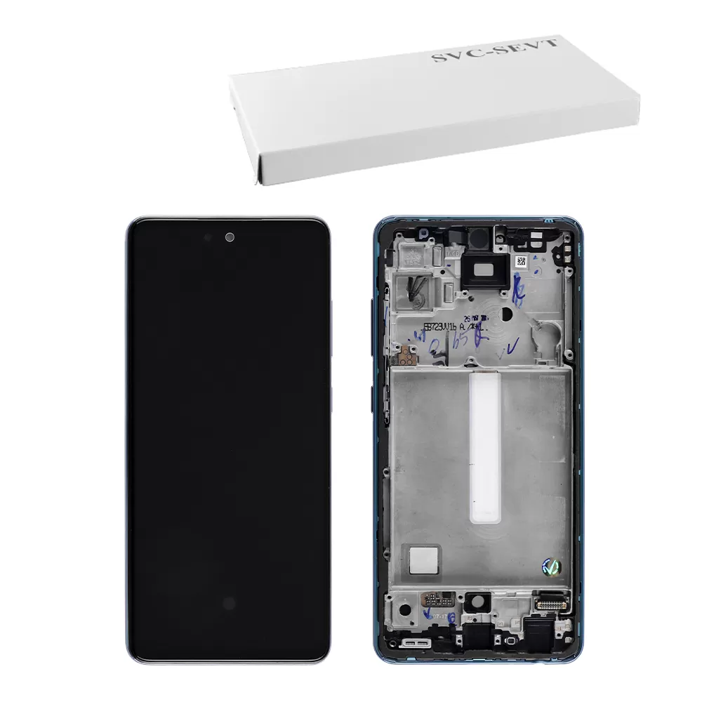 SAMSUNG A52 4G A525/A52 5G A526 ΟΘΟΝΗ AMOLED +TOUCH SCREEN + LENS + FRAME GH82-25754B BLUE ORIGINAL SERVICE PACK