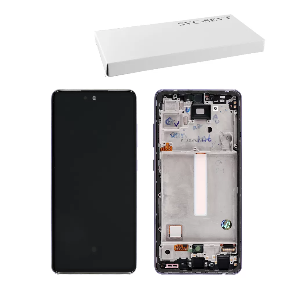 SAMSUNG A52 4G A525/A52 5G A526 ΟΘΟΝΗ AMOLED +TOUCH SCREEN + LENS + FRAME GH82-25754C VIOLET ORIGINAL SERVICE PACK