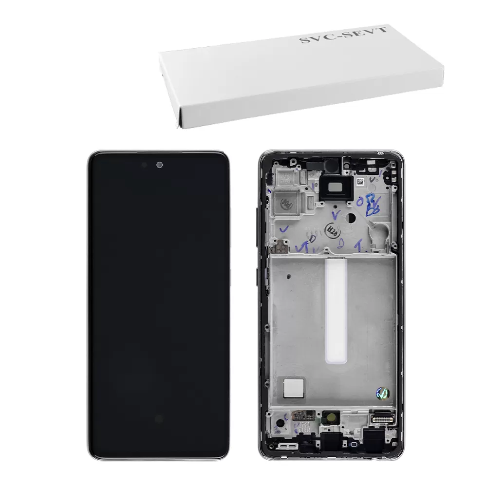 SAMSUNG A52 4G A525/A52 5G A526 ΟΘΟΝΗ AMOLED +TOUCH SCREEN + LENS + FRAME GH82-25524D WHITE ORIGINAL SERVICE PACK