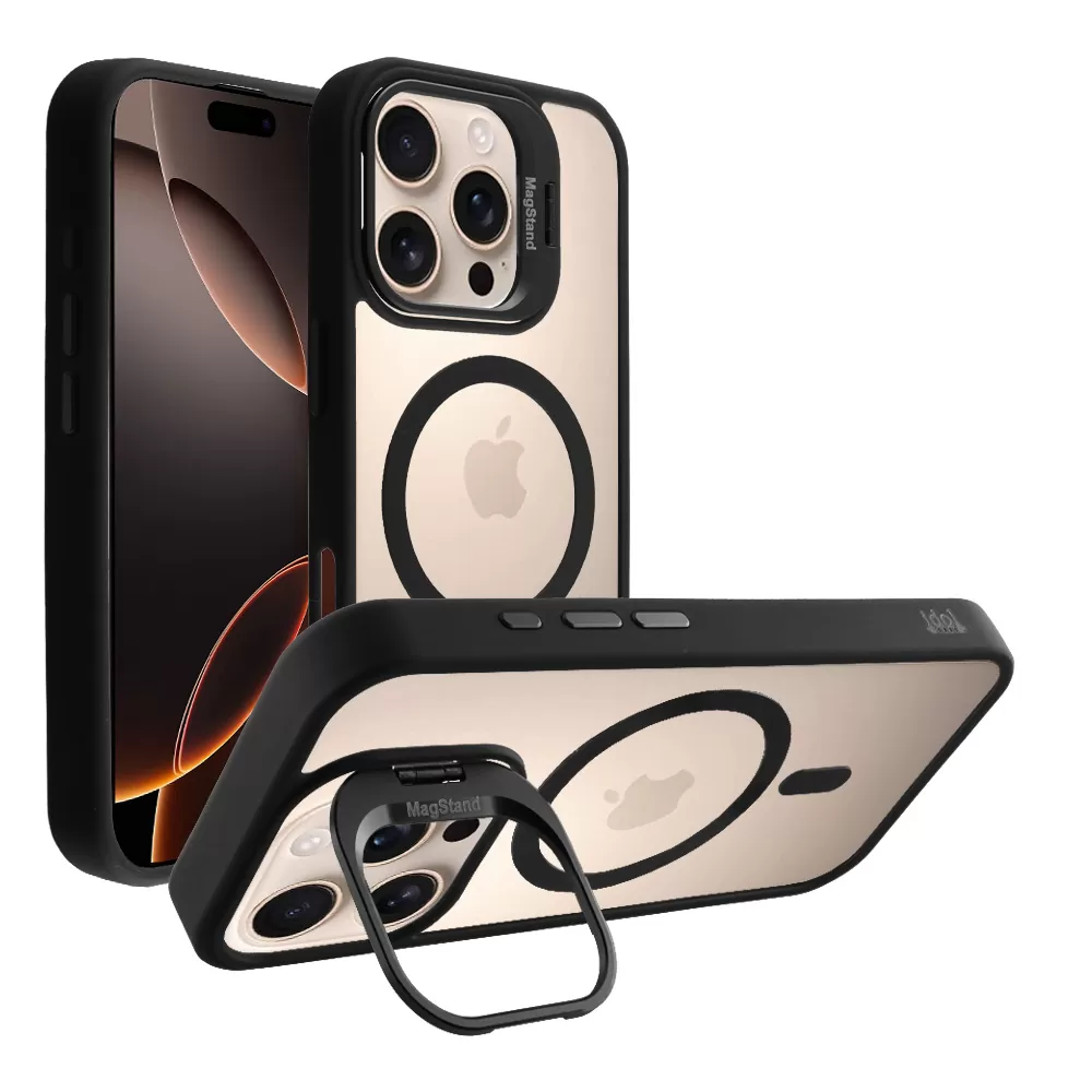 IDOL 1991 MAGSTAND CLEAR TPU ΘΗΚΗ IPHONE 16 PRO MAX 6.9in  HYPER MAGSAFE CAMERA GUARD BLACK