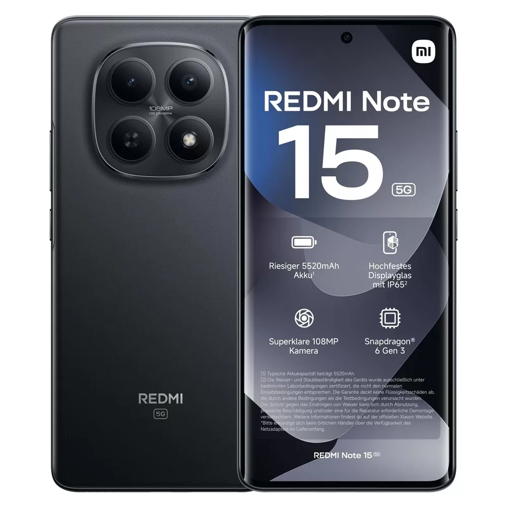 ΚΙΝΗΤΟ XIAOMI REDMI NOTE 15 5G 6.77in 6GB/128GB DUAL SIM NFC BLACK GW