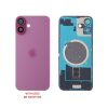FOR IPHONE 16 BATTERY COVER + CAMERA LENS + METAL PLATE + MAGSAFE PINK