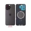 FOR IPHONE 15 PRO BATTERY COVER + CAMERA LENS + METAL PLATE + MAGSAFE TITANIUM BLACK