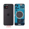 FOR IPHONE 15 PLUS BATTERY COVER + CAMERA LENS + METAL PLATE + MAGSAFE BLACK