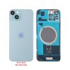 FOR IPHONE 15 PLUS BATTERY COVER + CAMERA LENS + METAL PLATE + MAGSAFE BLUE