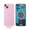 FOR IPHONE 15 PLUS BATTERY COVER + CAMERA LENS + METAL PLATE + MAGSAFE PINK