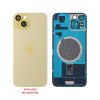FOR IPHONE 15 BATTERY COVER + CAMERA LENS + METAL PLATE + MAGSAFE YELLOW