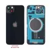 FOR IPHONE 14 PLUS BATTERY COVER + CAMERA LENS + METAL PLATE + MAGSAFE BLACK