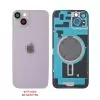 FOR IPHONE 14 PLUS BATTERY COVER + CAMERA LENS + METAL PLATE + MAGSAFE PURPLE
