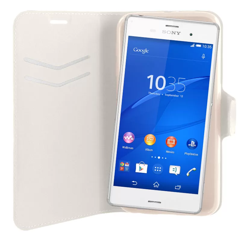 VOLTE-TEL ΘΗΚΗ SONY XPERIA Z3 COMPACT LINE LEATHER-TPU BOOK STAND WHITE - Image 4