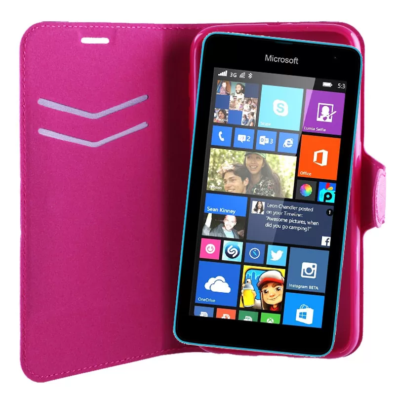 VOLTE-TEL ΘΗΚΗ MICROSOFT LUMIA 535 LINE LEATHER-TPU BOOK STAND PINK - Image 4