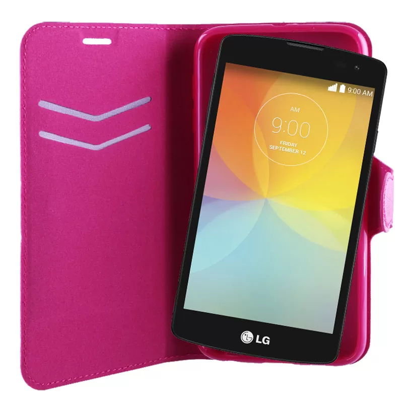 VOLTE-TEL ΘΗΚΗ LG L BELLO D331 LINE LEATHER-TPU BOOK STAND PINK - Image 4