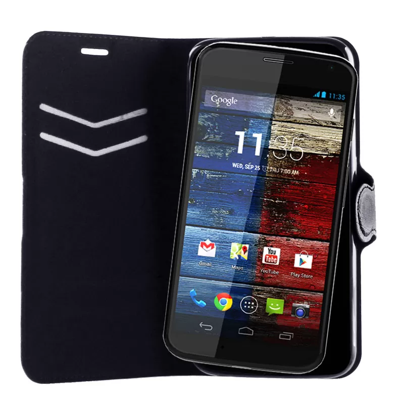 VOLTE-TEL ΘΗΚΗ MOTOROLA MOTO X XT1095 LINE LEATHER-TPU BOOK STAND BLACK - Image 4