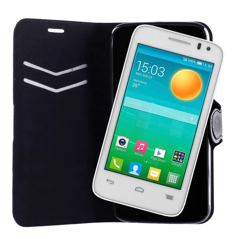 VOLTE-TEL ΘΗΚΗ ALCATEL POP D3 4037 LINE LEATHER-TPU BOOK STAND BLACK - Image 4