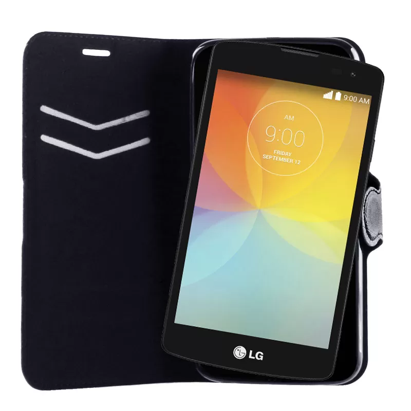 VOLTE-TEL ΘΗΚΗ LG F60 D390 LINE LEATHER-TPU BOOK STAND BLACK - Image 4