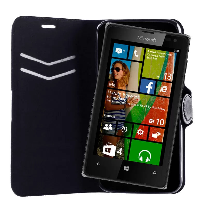 VOLTE-TEL ΘΗΚΗ MICROSOFT LUMIA 532 LINE LEATHER-TPU BOOK STAND BLACK - Image 4
