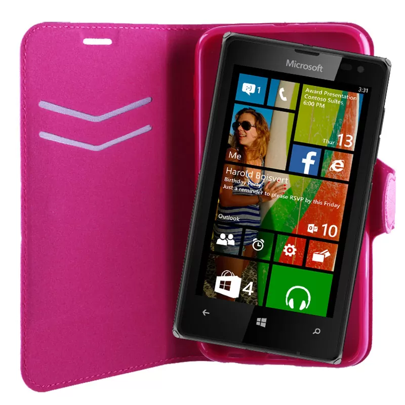 VOLTE-TEL ΘΗΚΗ MICROSOFT LUMIA 532 LINE LEATHER-TPU BOOK STAND PINK - Image 4