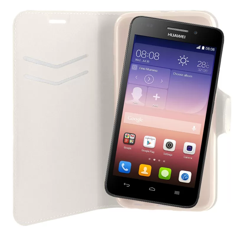VOLTE-TEL ΘΗΚΗ HUAWEI G620/HONOR 4 PLAY LINE LEATHER-TPU BOOK STAND WHITE - Image 4
