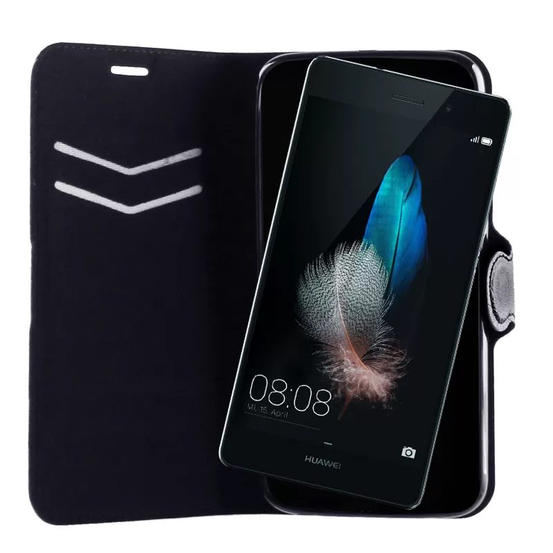 VOLTE-TEL ΘΗΚΗ HUAWEI P8 LINE LEATHER-TPU BOOK STAND BLACK - Image 4