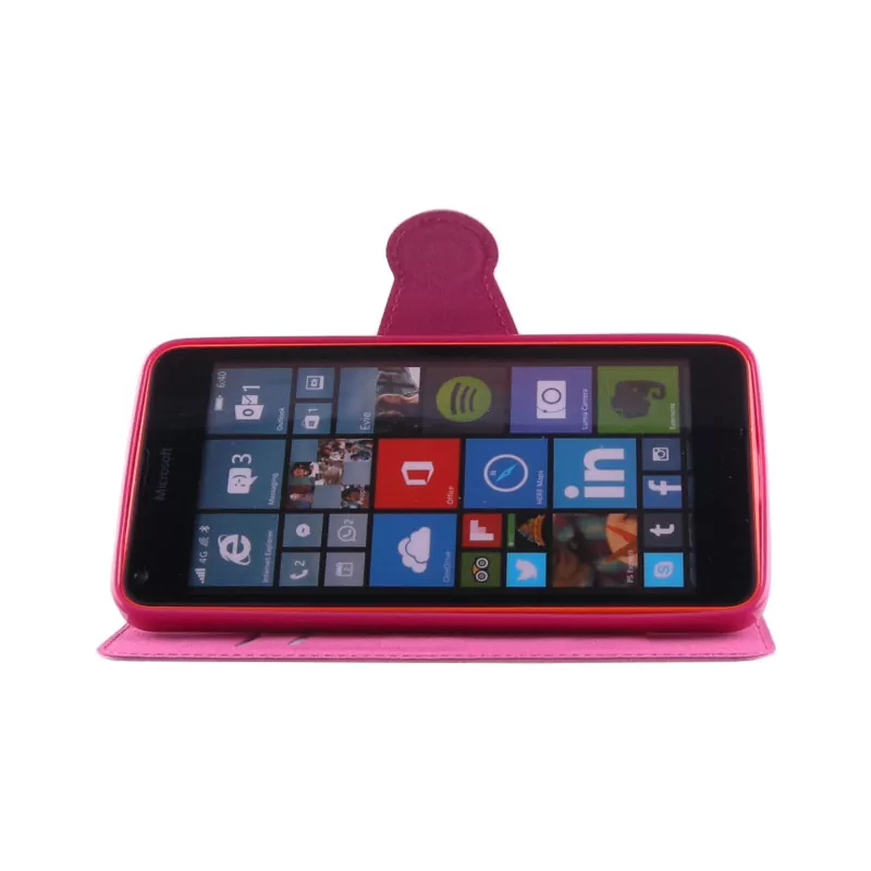 VOLTE-TEL ΘΗΚΗ MICROSOFT LUMIA 640 LINE LEATHER-TPU BOOK STAND PINK - Image 3