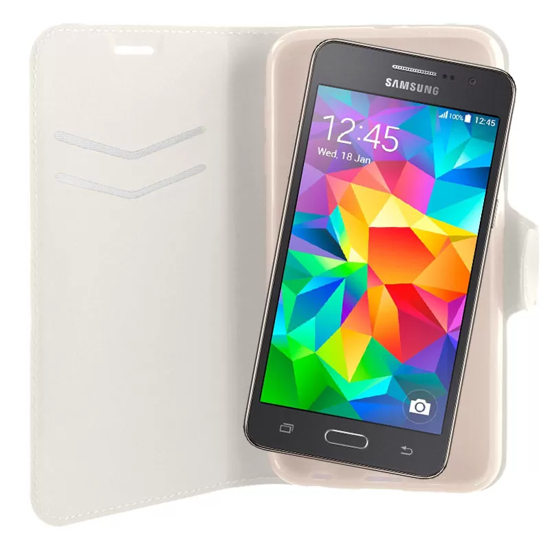VOLTE-TEL ΘΗΚΗ SAMSUNG GRAND PRIME G530 LINE LEATHER-TPU BOOK STAND WHITE - Image 4