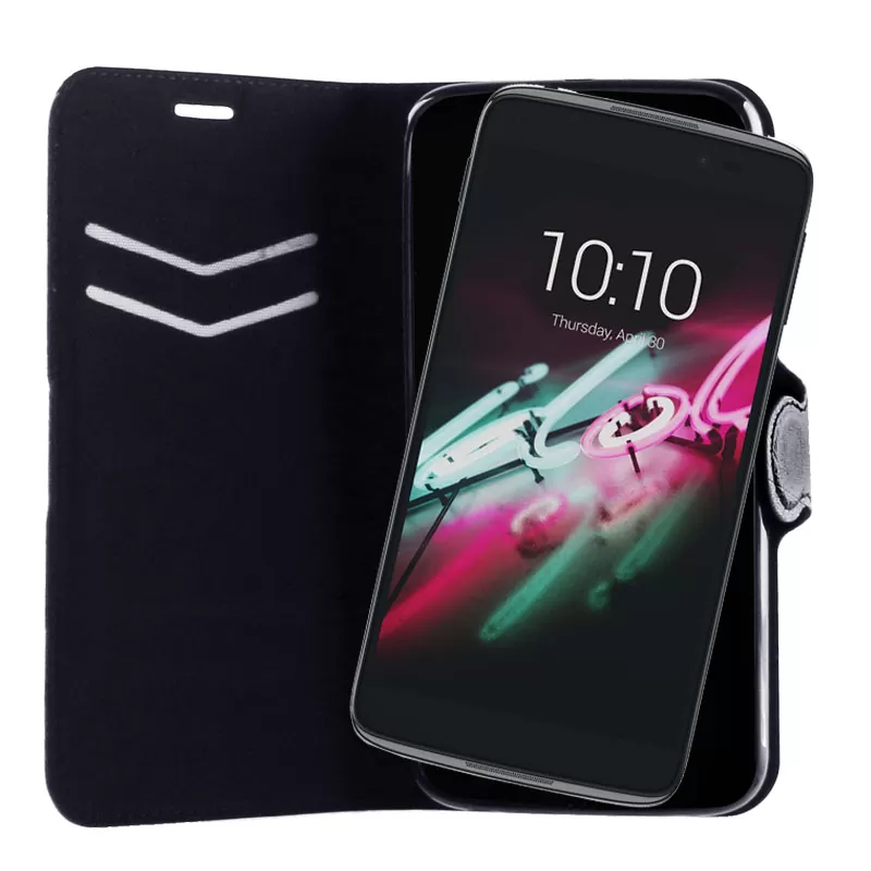 VOLTE-TEL ΘΗΚΗ ALCATEL IDOL 3 4.7" 6039X LINE LEATHER-TPU BOOK STAND BLACK - Image 4