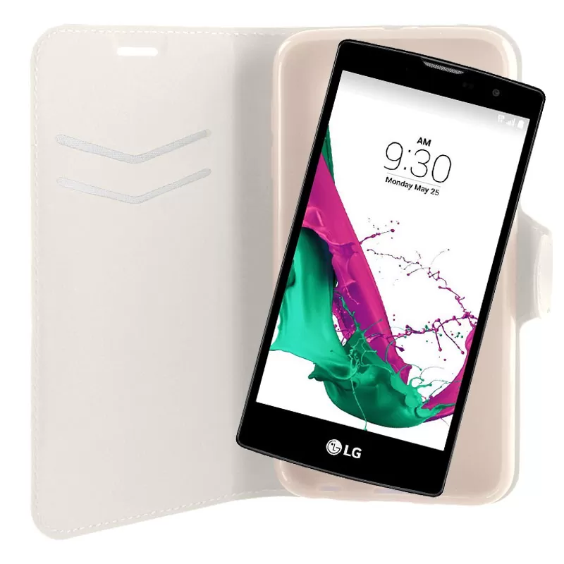 VOLTE-TEL ΘΗΚΗ LG G4C H525N LINE LEATHER-TPU BOOK STAND WHITE - Image 4