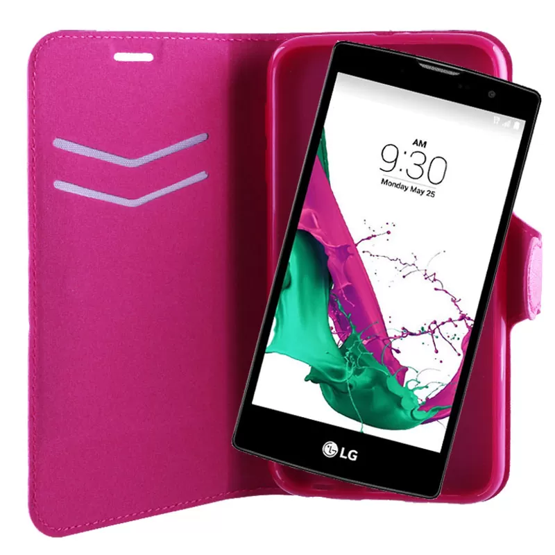 VOLTE-TEL ΘΗΚΗ LG G4C H525N LINE LEATHER-TPU BOOK STAND PINK - Image 4